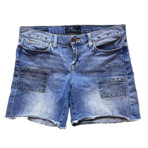 Lucky Brand Shorts‎ Womens 29/6 (34x7) Laguna Denim Shortie Cut Off Jean Studded